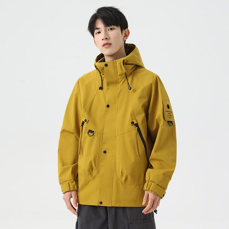 Kapuzen-Frühlings-Paar-Tooling-Jacke Herren-Reißverschluss Hong Kong Style Trend