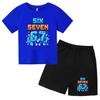 Boys and Girls Summer Fashion Set Cartoon Print T-Shirt and Shorts Casual Two-Piece Outfit