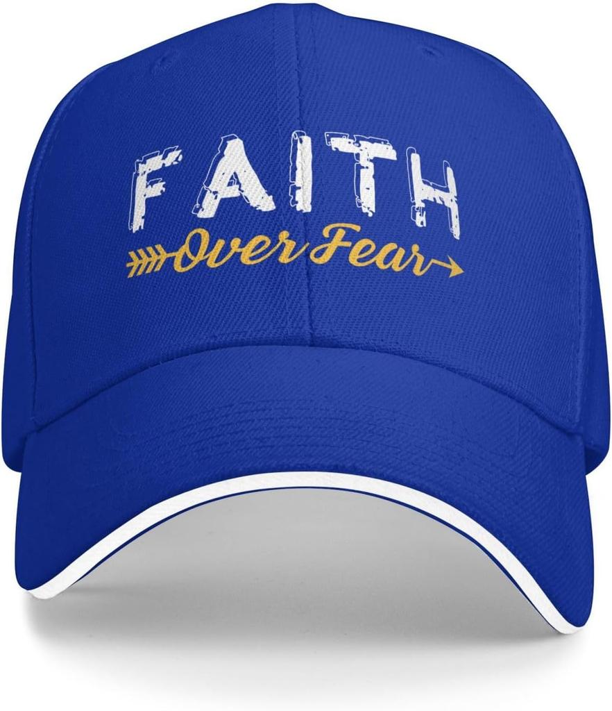 Faith Over Fear Christian Graphic Polyester Trucker Cap Adjustable Unisex Adult Baseball Hat