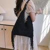 Yogodlns Fashion Long Tassel Shoulder Bag Thread Woven Women's Bag New Hollowed Out Handbag Summer Beach Vacation Bag