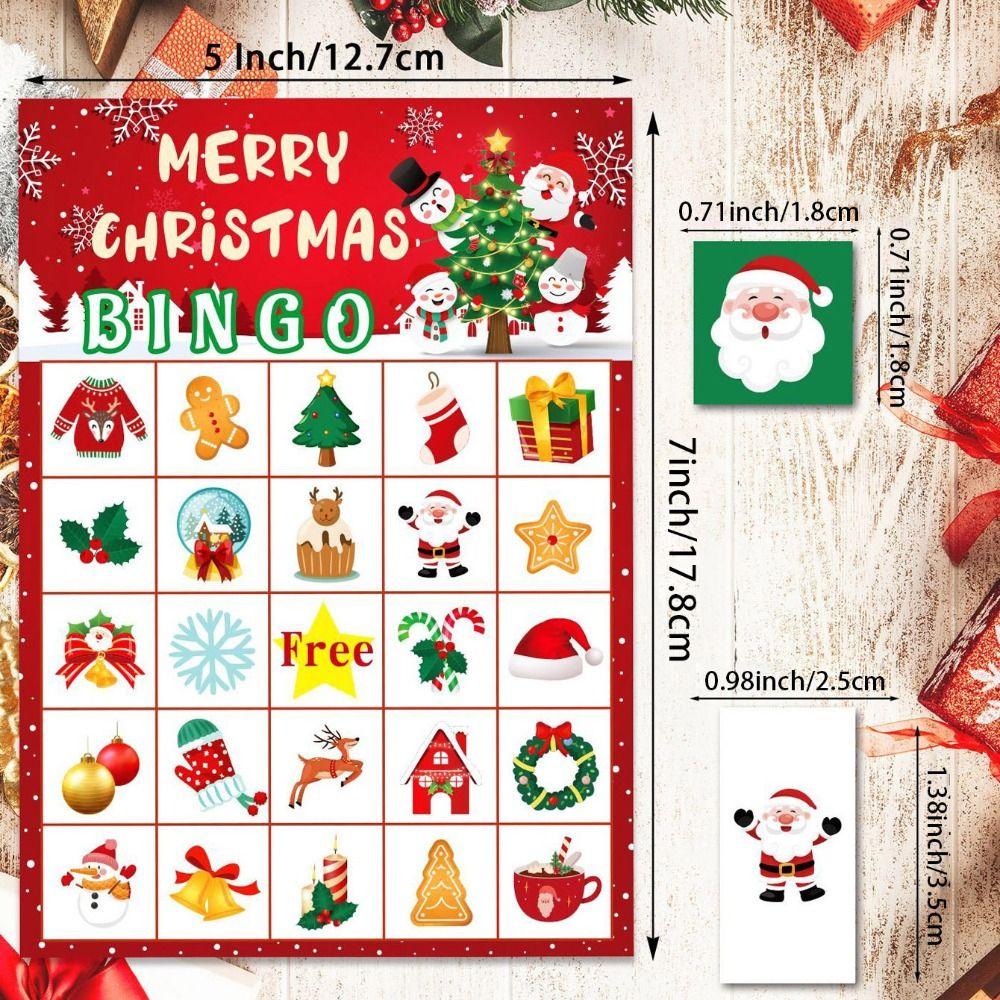 Educational Christmas Bingo Game Reward Stickers Bingo Toys Set  Xmas Activities