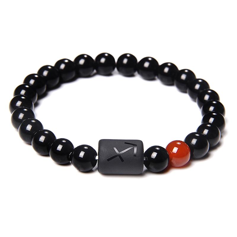 Natural Stone Beaded Bracelet 12 Constellation Couple Bracelet For Women Men High-Quality Elastic Rope Bracelet Jewelry Gifts