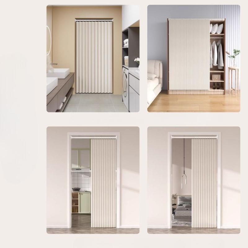 Door Curtain Pleated Door Curtain Folding Door Curtains Accordion for Bedroom Curtain Partitions, Wardrobes, Shoe Cabinets Etc