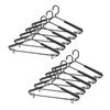 KOKUBO Sliding Plain Hangers, Set of 10, Gray, Sliding Laundry Hangers (Shape-Retaining, Non-Slip, Made In Japan)