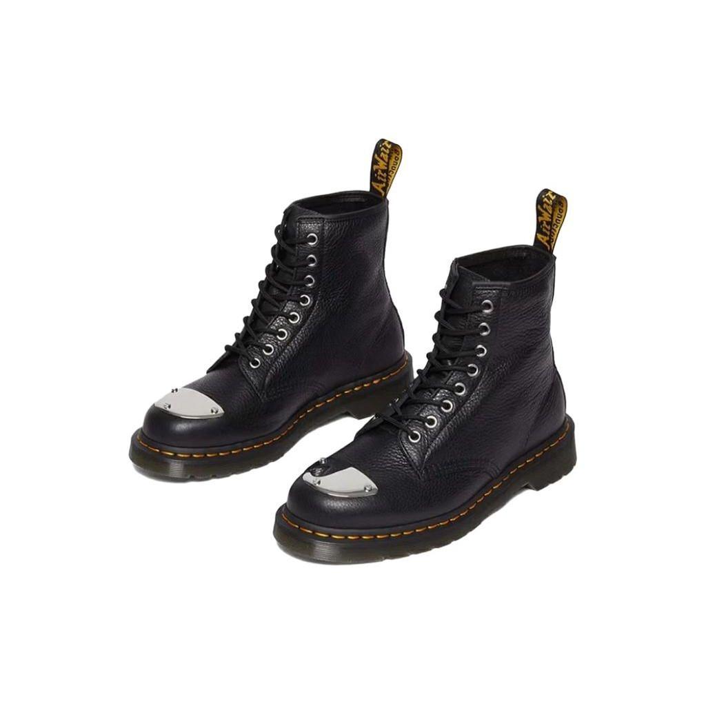 Dr. Martens Round Toe Zipper Chunky Heel Short Boots Women Boots Black 31682001