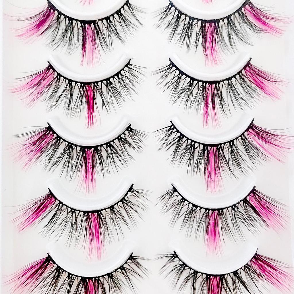 Colorful Imitation Mink Fur False Eyelashes with Natural Curl