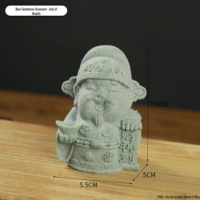 Porcelain Green Sandstone Buddha Ornament for Zen Fish Tank or Bonsai Display