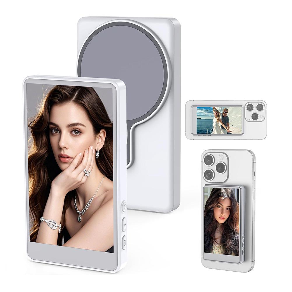 Magnetic Phone Vlog Selfie Monitor Screen Wireless Selfie Monitor Screen Phone Vlog Selfie Screen for Android & iPhone