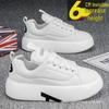 Trendiga Vita Casual Sneakers för Herrar med Osynlig Höjdökning och Tjocka Sulan