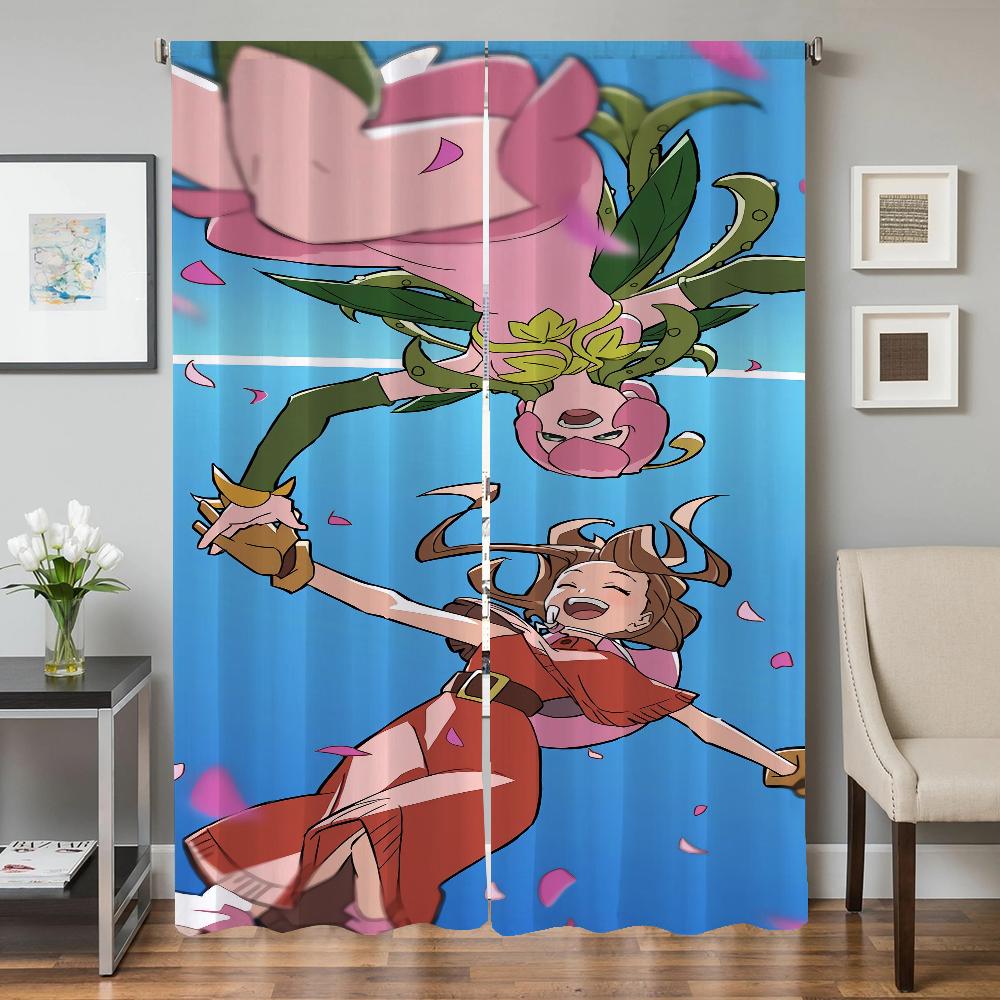 Heminredning Köksgardiner för Vardagsrum 2 Delar Mörkläggningsgardiner Dörrgardin D-digimon Sovrumsdekoration Avskärmning