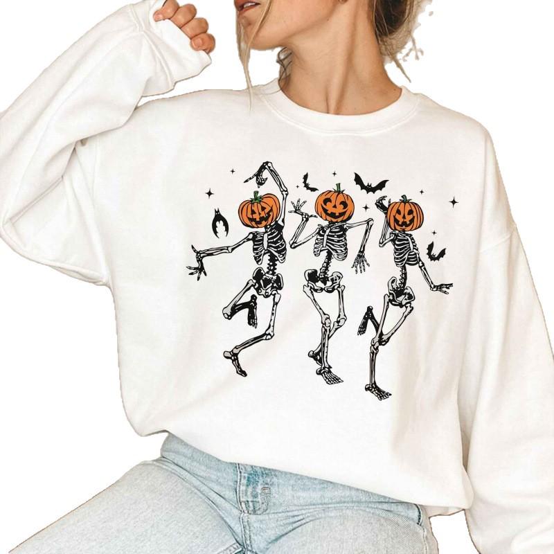 American Halloween Women's Colorful Letter Sweatshirt - Long Sleeve, Winter, Round Neck