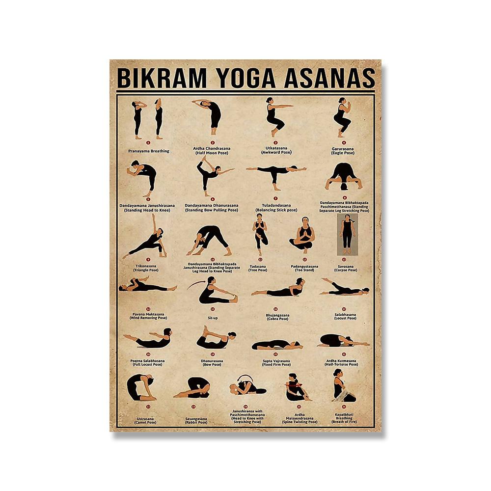 Strona główna Ćwiczenia Siłownia Joga Ashtanga Wykres Pozycja Zdrowie Plakat Sztuka Ścienna Obraz na Płótnie Joga Wydruk Salon Dekoracja Ścienna Domu