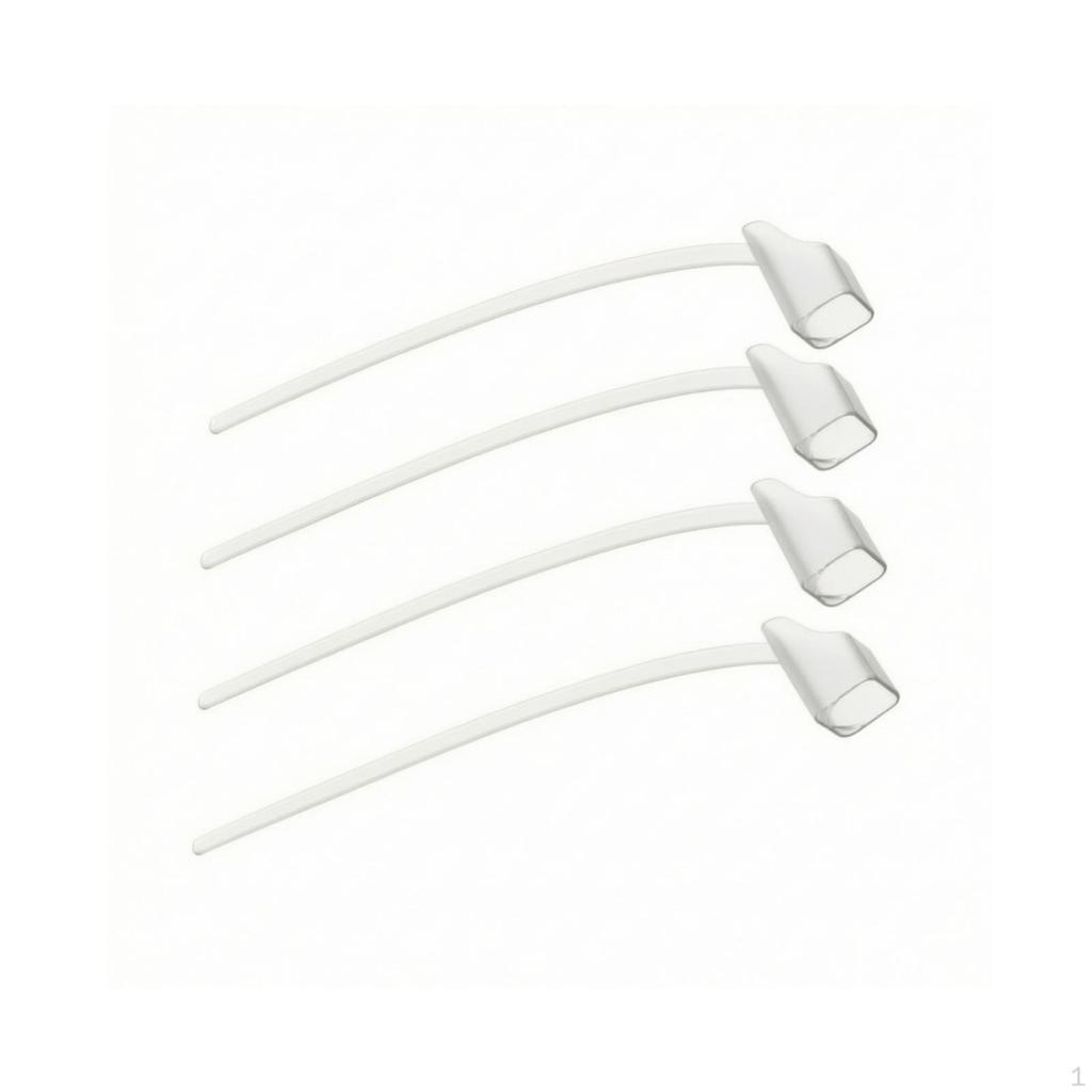 4 Pieces Ear Hook with Tubing Transparent Earmold Clear Hearing Aid for Daily Wear