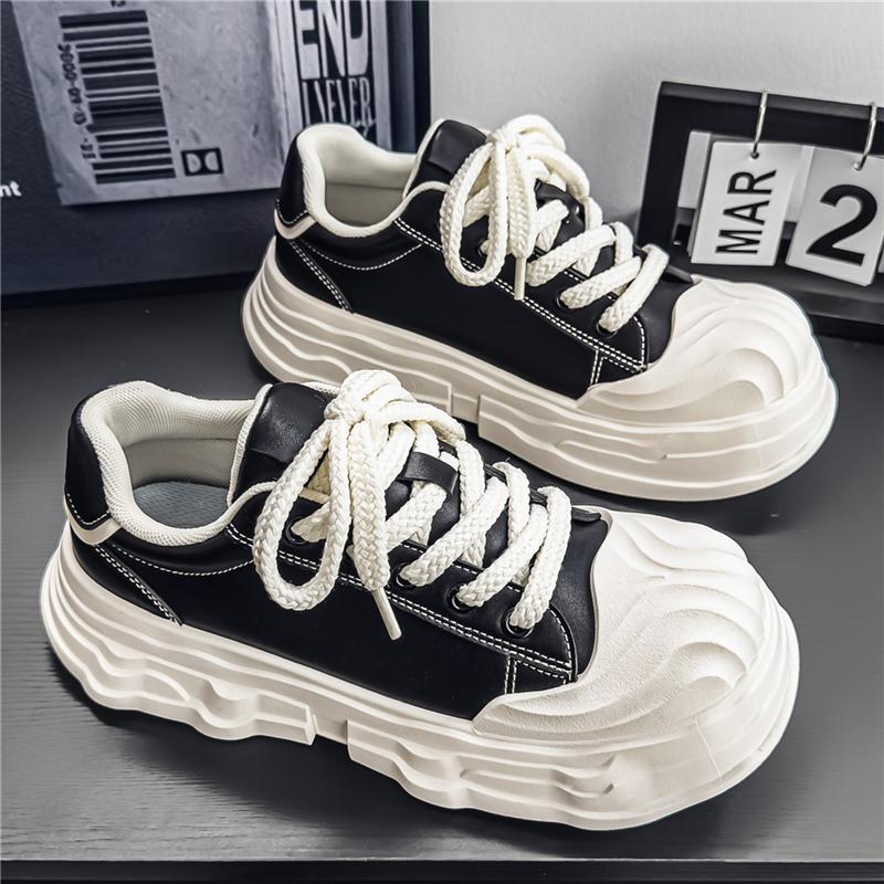 Trendy Shoes Big Head Shoes Design Thick Baseplate Shoes Ugly Cute Bread Shoes Men s Casual Shoes 39 чёрный
