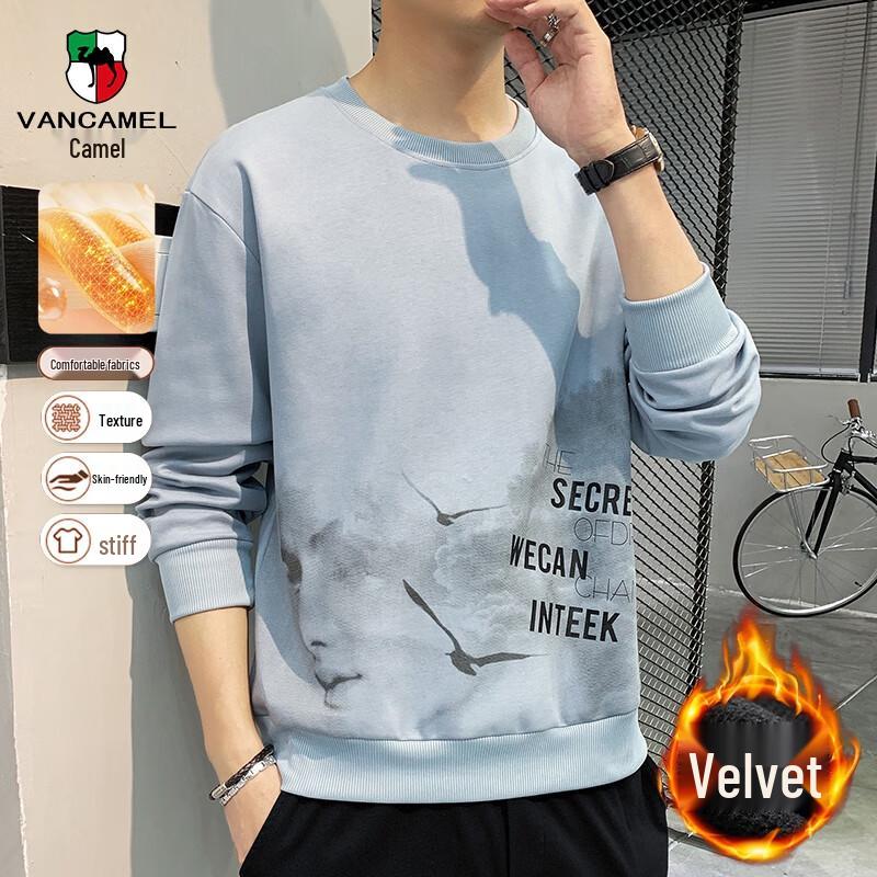 VANCAMEL Herr Ink Wash Print Lös Sweatshirt