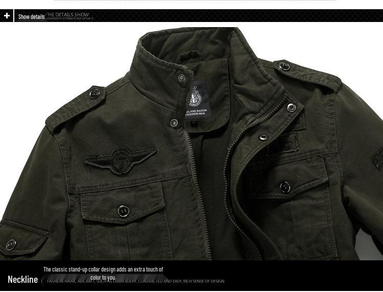 Męska Kurtka Bawełniana na Wiosnę/Jesień, Duży Rozmiar, Codzienna, Robocza, Długi Rękaw, Styl Europejsko-Amerykański.