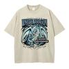 Anime Yu Gi T Shirts Manga Vintage Washed Oh Blue Eyes White Dragon Tshirt Oversized Yugioh T Shirt Retro Tops Tees Man Cotton