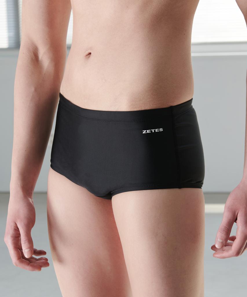 Jeteseu Men'S Hydro Active Square Short Square Indoor Swimsuit Black M3A611
