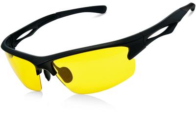 KANASTAL Nachtfahr-Ohrbügel Gelb UV400 Verstellbarer Nasensteg Perfekt für die Nacht und Stilvolle Nacht-Sonnenbrille Herren-Sonnenbrille, Ultra-elastischer Rahmen,