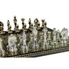 Collectible Complete Brass Chess Game Board Set With 100% Brass Chess Pieces Chessman Coins Pawns,for Adult