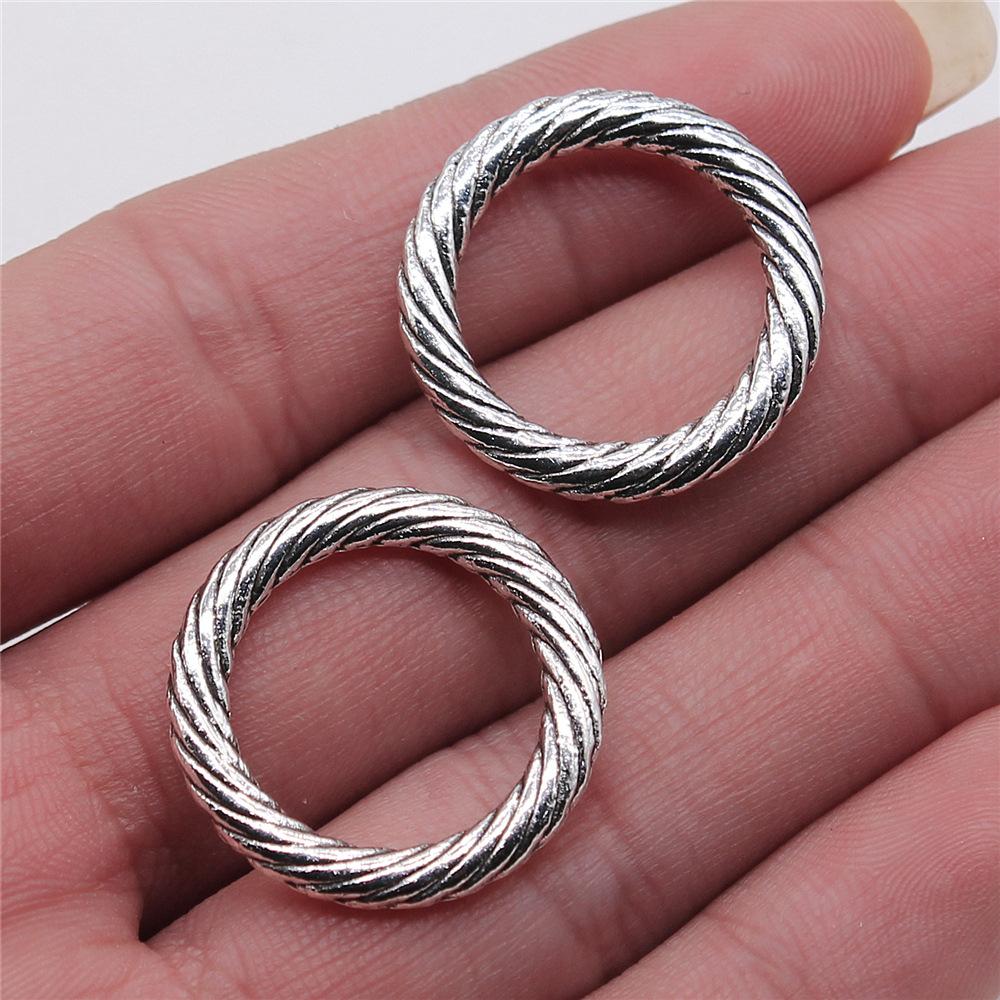 10pcs Round Circle Tibetan Bronze Silver Color Pendants Antique Jewelry Making DIY Handmade Craft Charms For Jewelry Making