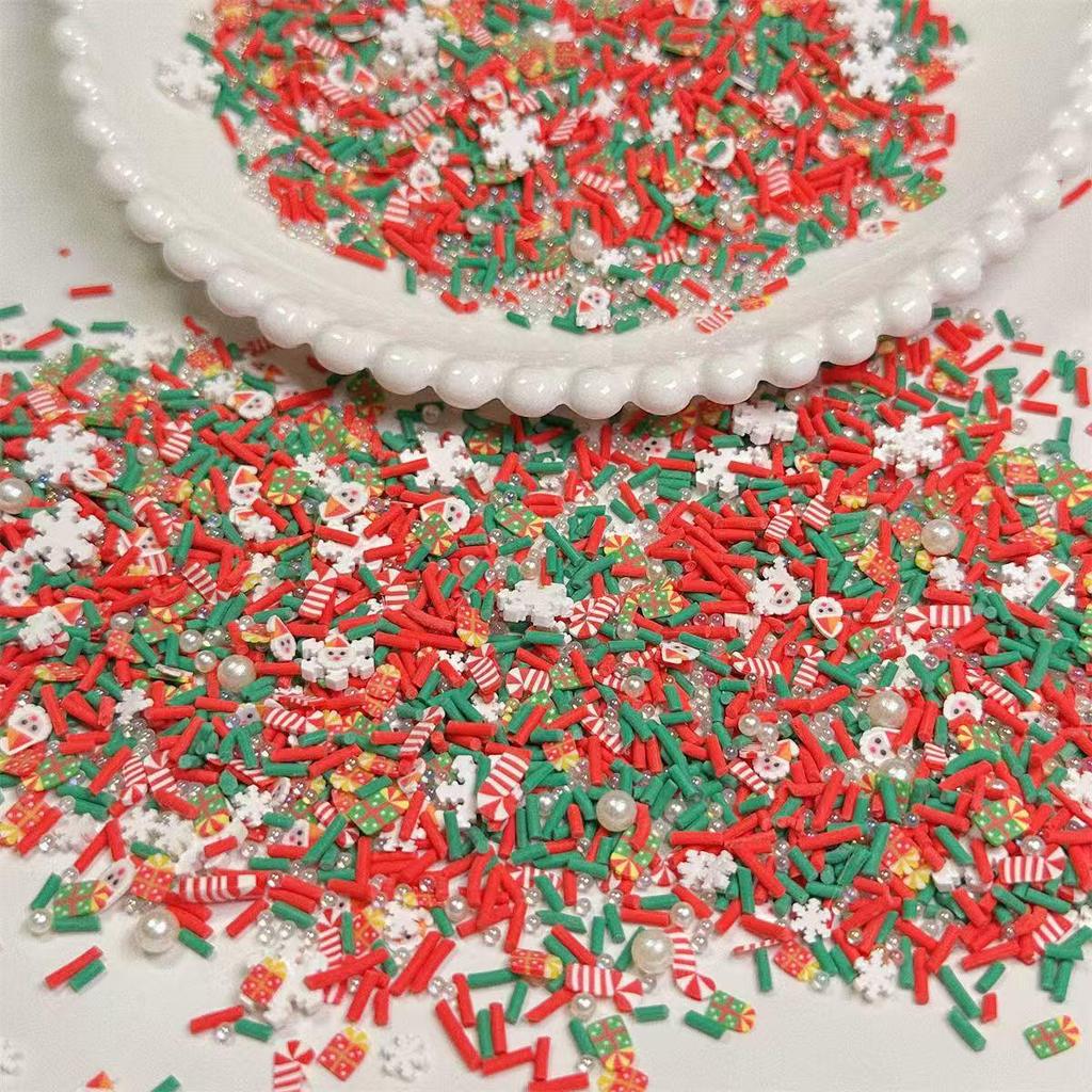 DIY Christmas Snowman & Santa Claus Polymer Clay Slices for Slime & Squishy Filler