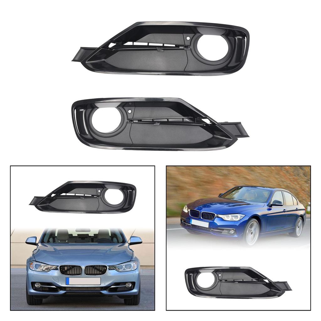 Front Bumper Fog Light Grille Cover Black High Performance Replace Parts for BMW 3 Series F30 F31 Automotive Accessories