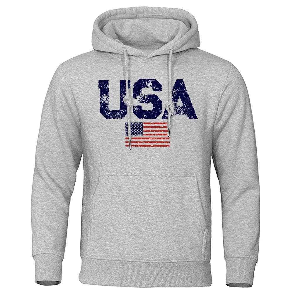 Vintage American Flag Street Print Clothing Women's Hip Hop Personality Hoodie Round Neck Fashion Hoodie Pullover 2025 Women Y2K