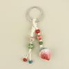 Handmade Ceramic Strawberry Pepper Keychain Vintage Style Smooth Surface Key Ring for Purse Hanging Decoration Gift