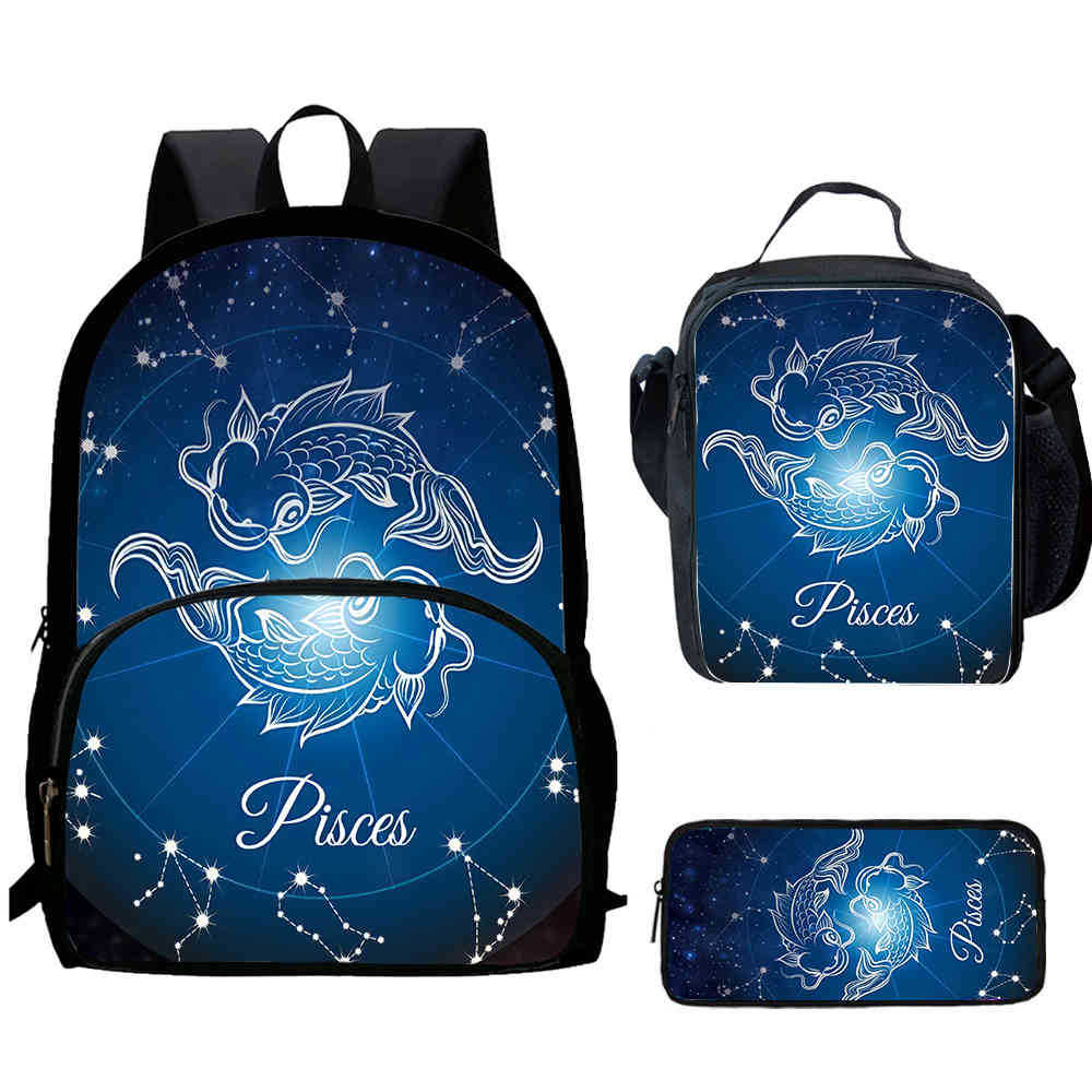 12 Sternbilder Schultasche High Definition Multifunktion Oxford Leichter Rucksack Haare