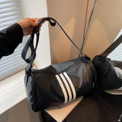 Borsa a Cuscino a Righe Resistente all'Acqua Borsa a Spalla a Tracolla da Donna