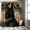 Luxury Egyptian Style Black Wolf Print Shower Curtain for Bathroom Decor Modern Waterproof Fabric with Rod Pocket Size Customiza