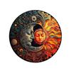 Round Metal Aluminum Sign Art Sun and Moon Wreath Decorative Plates Entrance Gift Mask Theme For Bar Club Home Room Wall Decor