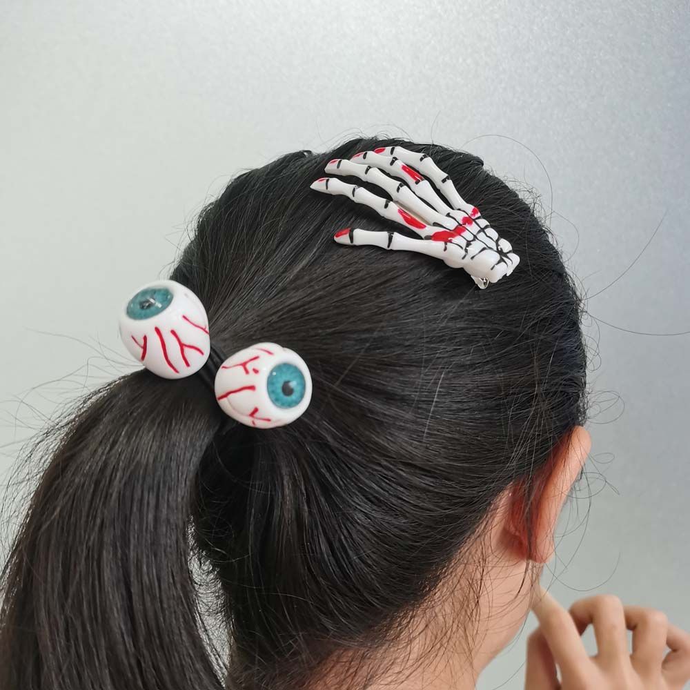 Skull Hand Zombie Punk Halloween Rubber Band Hair Accessories Women Hair Clip Korean Style Barrette