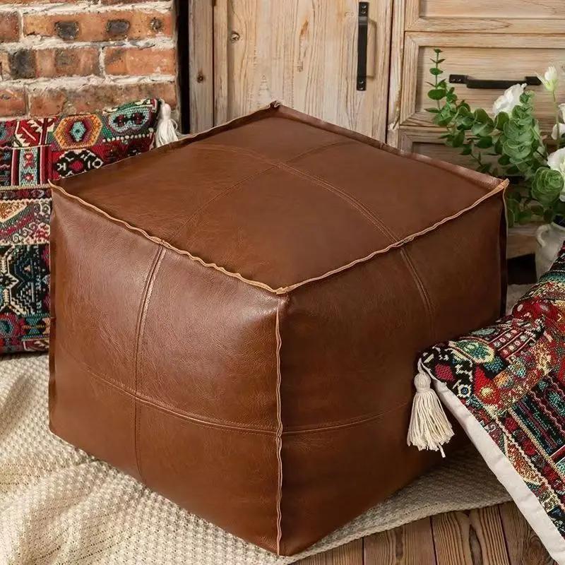 Light Luxury Leather Mat Tatami Floor Storage Seat Cushion Living Room Household PU Leather Seat Cushion Old Clothes Storage Bag