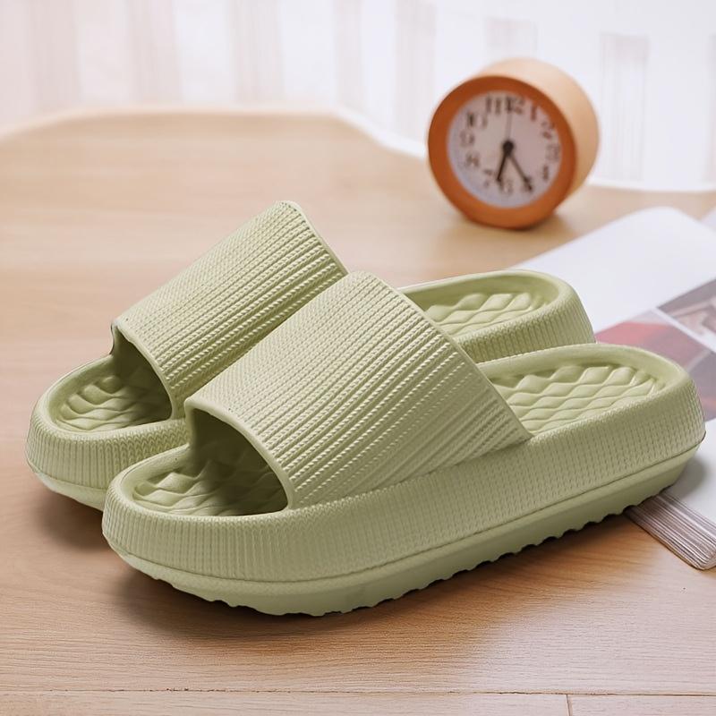 Women'S Summer Casual Home Slippers Soft Sole Solid Color Slippers Comfortable Open-Toe Bathroom Shoes