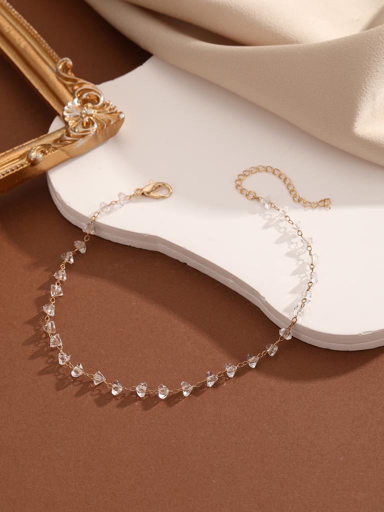 Summer Bohemia Crystal Cubic Zirconia Anklet For Women Girls Ankle Bracelet Leg Chain Beach Party Travel Foot Jewelry