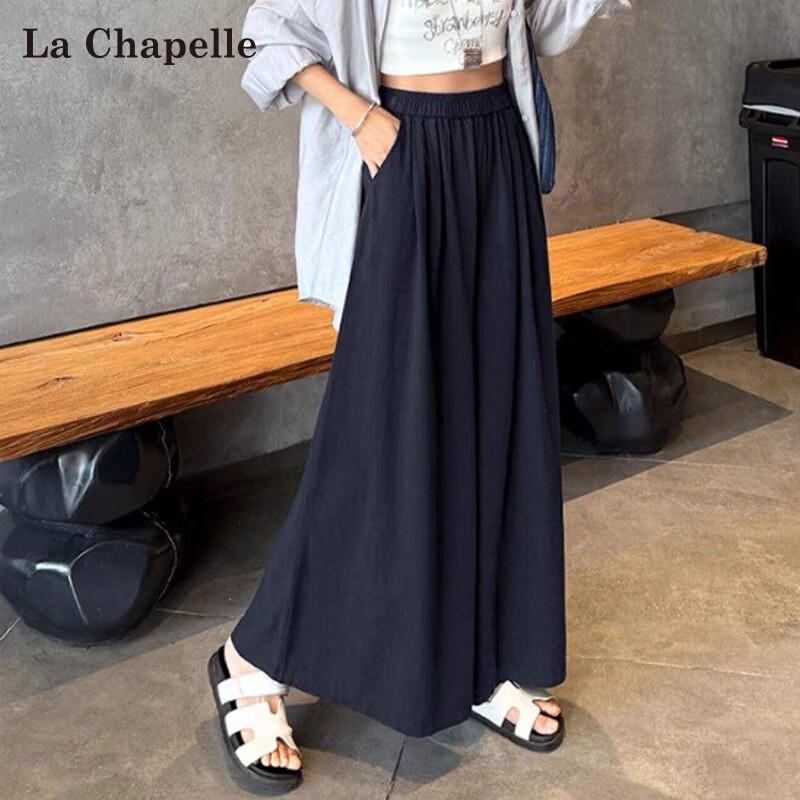 La Chapelle Women s Tencel Linen Blend Wide-Leg Cropped Pants L