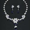 Luxury Camellia Bridal Zircon Necklace Earrings Set Gala Wedding Dress High-end Jewelry Ladies