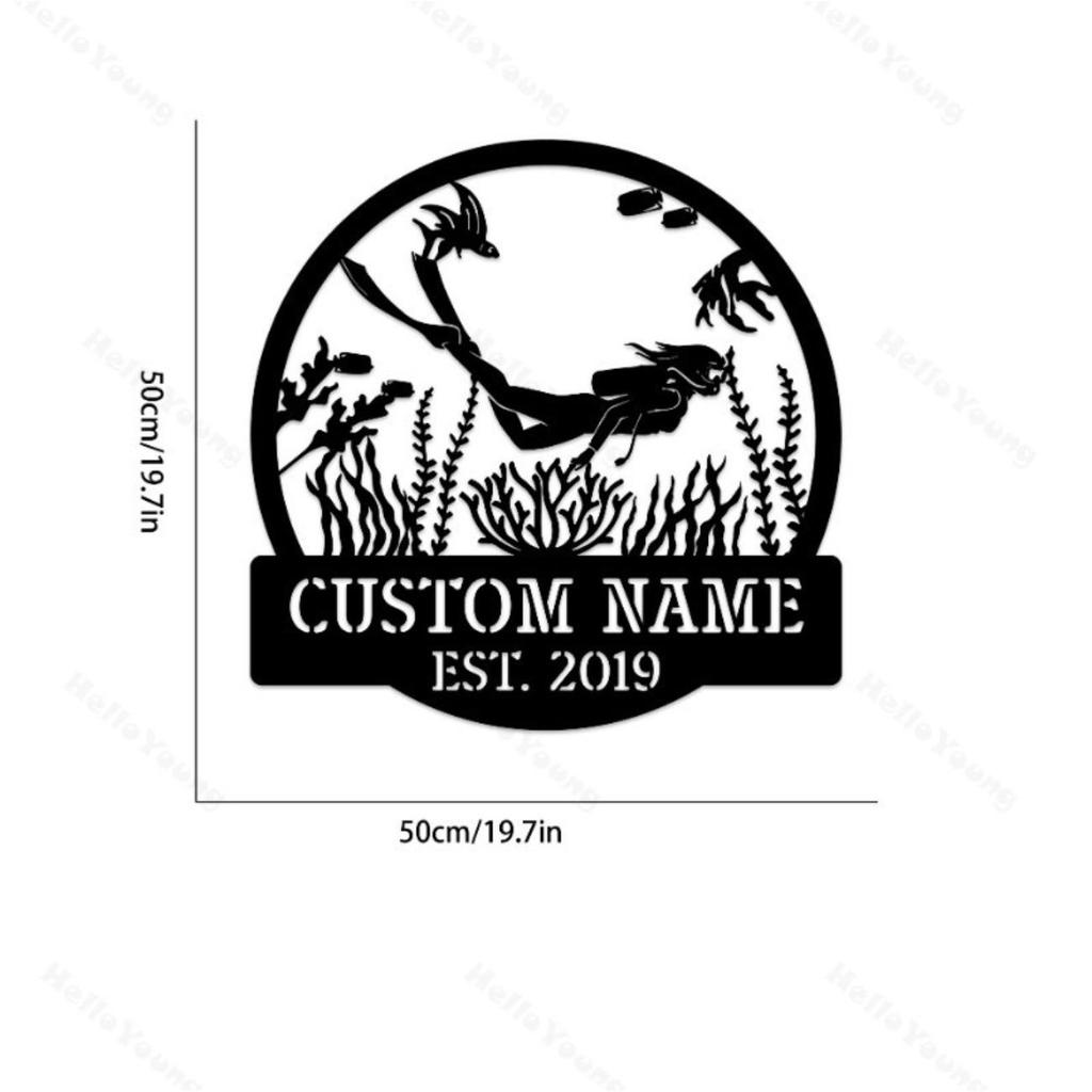 Customizable Metal Wall Art Diving Silhouette Fairy Tale Theme Home Garden Outdoor Party Decor