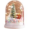 Battery Operated Christmas Tree Night Light with Snow Scene for Kids Desktop Use Providing Cozy Lighting for Holiday Decoration