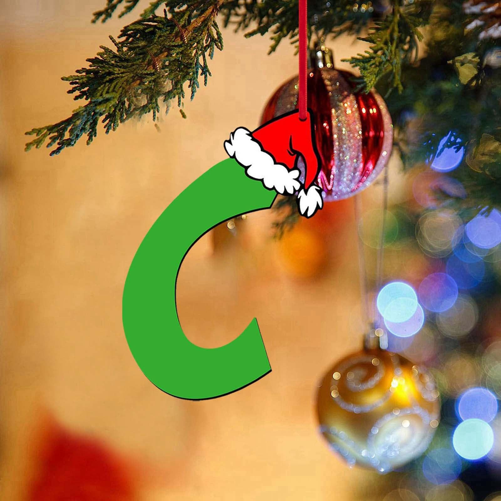 

Рождественские акриловые буквы, акриловые плоские подвесные украшения для рождественской елки, двусторонняя подвеска с принтом для дерева/автомобиля/рюкзаков 2D Flat One Size