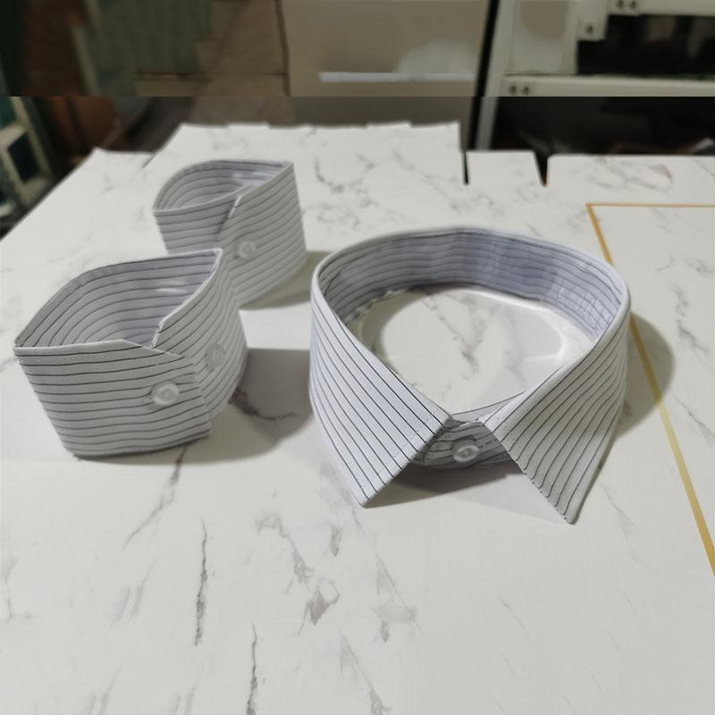 White Fake Collar Shirt Women Men Stripe Lapel False Collars Woman Men Removable Detachable Collar Neckline Faux Col