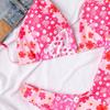 Floral Tie Triangle Cup Sexy Bikini Two Piece Set Elegant Vacation Wear
