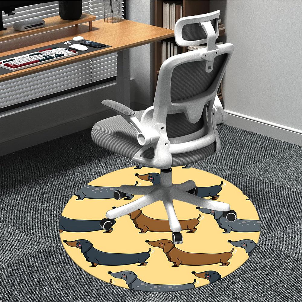 

1pc Dachshund Pattern Chair Carpet for Office, Non-slip, Soft and Durable Office Rug, Perfect for Office yy260131032 80cm by 80cm