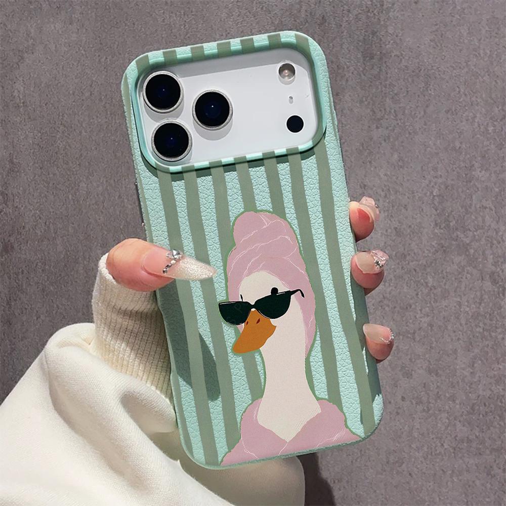 Sunglasses Duck Phone Case For IPhone 17 15 Pro IPhone 16 14 Plus 12 11 Pro Max 13 16e Fundas Shockproof Cover Soft Bumper