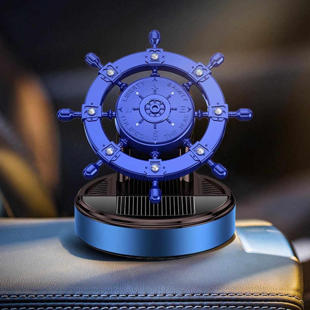 Auto Aromatherapie Diffusor Rotierendes Solar Metall Ruder Duft Auto Armaturenbrett Ornament Heim Büro Schreibtisch