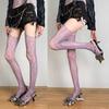 Fishnet Thigh High Garter Stockings Patterned Tights for Women Girls Garter Belt Tights Suspender Pantyhose Streetwear