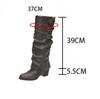 Fashion Knee-high Square Heel Modern Boots Autumn Slip-on Ladies Shoes On Sale 2025 High Quality Pointed Toe High Heel Punk Women Boots