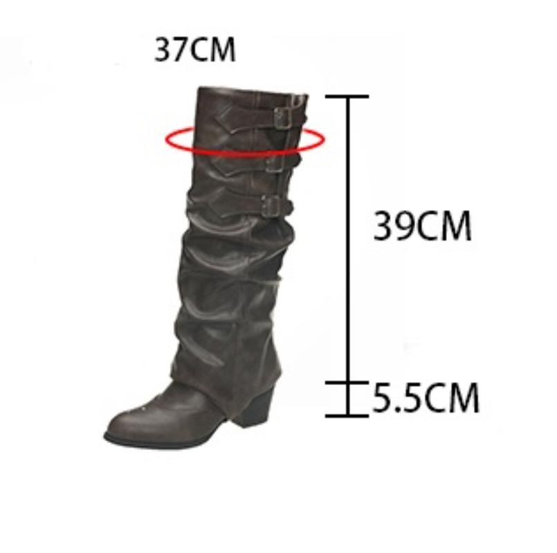Fashion Knee-high Square Heel Modern Boots Autumn Slip-on Ladies Shoes On Sale 2025 High Quality Pointed Toe High Heel Punk Women Boots